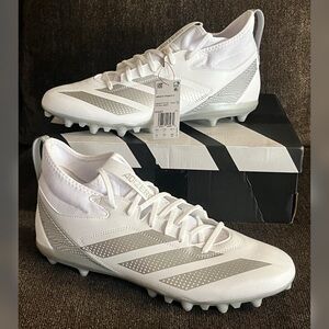 Adidas Adizero Impact 2 Football Cleats White & Silver  Color Men’s Size-14